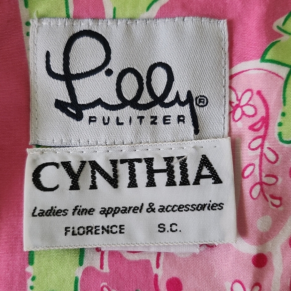 Lilly Pulitzer Reversible Pink Snail/ Green Palm&Pink Elifant Wrap Skirt… - Picture 6 of 11